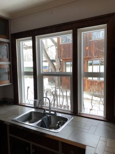 60 year old window replacement interior after